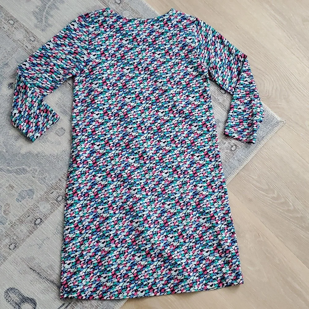 Vineyard Vines Girls Multicolor Whale Overprint 3/4 Sleeve Dress SzL (14)